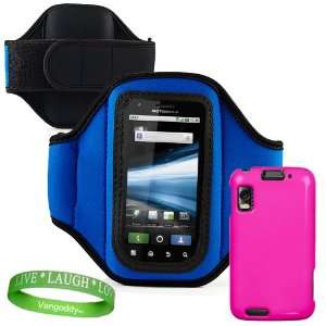  Brand Combo Pink Secure Snap On Case Cover Skin & Royal Blue Armband 