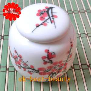 Wintersweet Chinese Porcelain Caddy*Canister Store Tea  