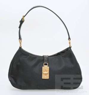 Prada Black Nylon Leather & Copper Hardware Small Handbag  