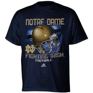 adidas Notre Dame Fighting Irish Navy Blue Tech Helmet T shirt  