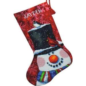 Needlepoint Kit Snowman and Friends Stocking From Dimensions