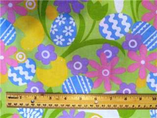 New Easter Rabbit Bunny Flowers Chicks Eggs Fabric BTY  