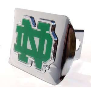 Notre Dame Fighting Irish Premium Chrome Hitch Cover with School Color 