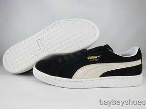   SUEDE ARCHIVE ECO BLACK/WHITE/GOLD CLASSIC SKATE MENS ALL SIZES  