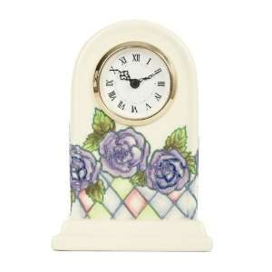  Old Tupton Ware  Purple Rose Mantel Clock 17Cm
