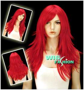 48cm Long Wavy Candy Apple Red Fashion Wig LM47  
