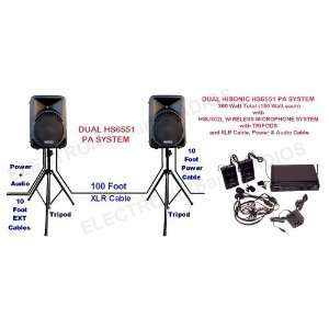  Dual HS6551 180 Watt PA Amplifier / Speaker with HSU302L 