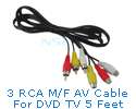 Component HD AV Cable 5 RCA RGB Male Cord for HDTV DVD  