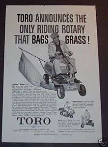 1959 TORO RIDING LAWN MOWER PONY COLT SPORTSMAN AD.  