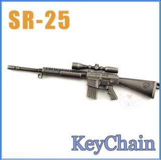   SR 25 Sniper Miniature Rifle Gun Model Keychain ring Military Fan Gift