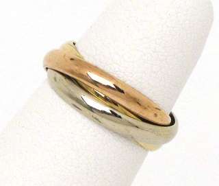 CARTIER 18K TRI COLOR GOLD TRINITY ROLLING BAND RING   SIZE 47  