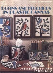   CANVAS Bluebird Robin Cats Birds Redbird Pattern books VTG 1986  