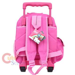 Sanrio Hello Kitty Small Rolling Backpack School Roller Bag Pink Bows 