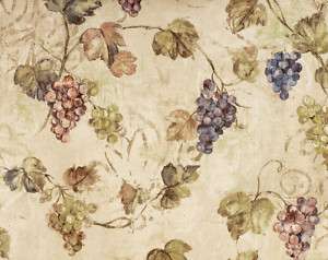 Grapes & Leaves in Earth Tones Wallpaper Double Rolls  