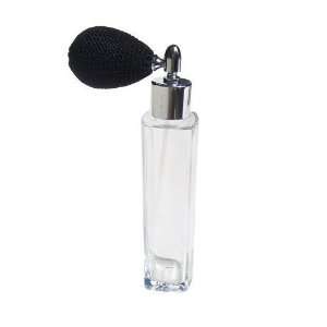   Refillable Glass Perfume Bottle with Black Spray Atomizer Bulb Beauty