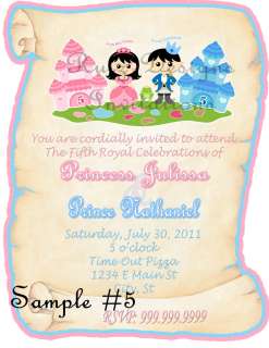 SAMPLE #6 Blue/Gray Prince Scroll Invite