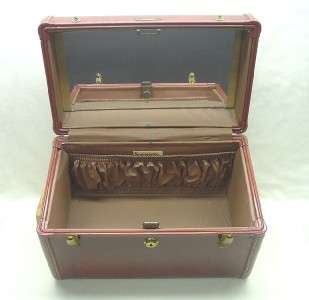 Vintage Samsonite Makeup Train Case Colorado Brown With Original Box 