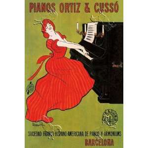Pianos Ortiz and Cusso   Barcelona by unknown. Size 17.75 X 26.50 Art 