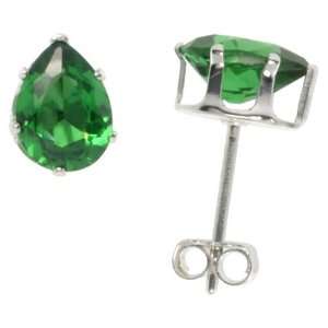   Shape 3/4 Carat Size (each) Emerald Green Cubic Zirconia Stud Earring
