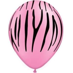  Neon Pink Zebra Print 11 Inch Latex Balloons, Qualatex 25 