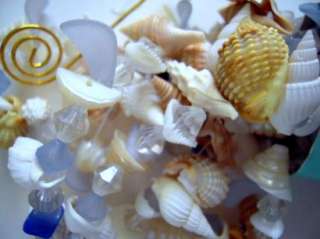 Seashell Blue Garland Beach Nautical Tiki 6 Tropical Beads & Shells 