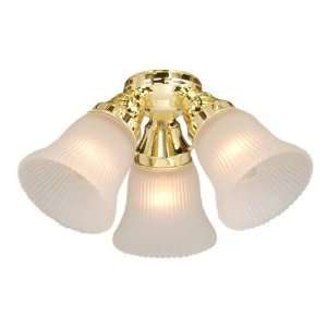   Fan Light Kit 3 Light Ceiling Fan Lighting Kit Fixture, Brass, Glass