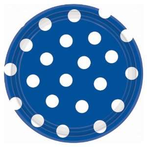    Lets Party By Amscan Blue Polka Dot Dessert Plates 
