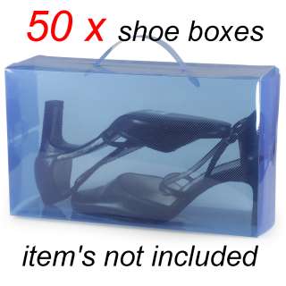 New foldable plastic Womens shoe storage boxes 50 packs  