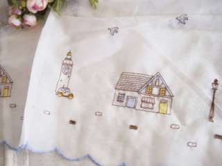Lovely Fairy Cottage Embroidery Sheer Cafe Curtain  