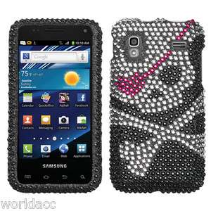   Glide i927 AT&T Hard Case Snap On Blk Cover Silver Skull Bling  