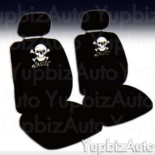 11P Skull Universal Car Seat Covers Steering Wheel Set  