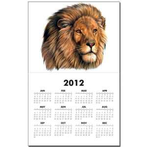 Calendar Print w Current Year Lion Artwork