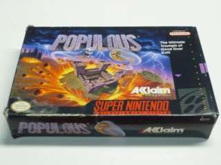 Super Nintendo SNes Populous Game Complete In Box Cib 021481601012 