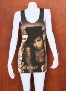 Amy Winehouse R&B Soul Jazz POP ART WOMEN Black T SHIRT Tank TOP DRESS 