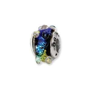  Rainbow Dotted Dichroic Glass Charm for Pandora and most 