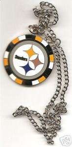 STEELERS Casino POKER CHIP LOGO Necklace and Earrings  