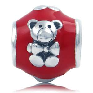 Nagara Enamel 925 Sterling Silver BEAR Charms Bead pbbc  