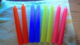 New Pair of 8 Inch Drip Candles * many colors * Halloween Black Light 