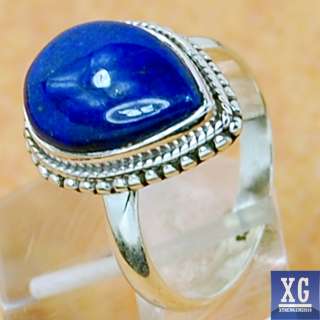 SR13760 DEEP BLUE LAPIS 925 STERLING SILVER RING JEWELRY s.6  