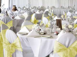 100 Yellow Organza Chair Covers Sash Bow Wedding Party  