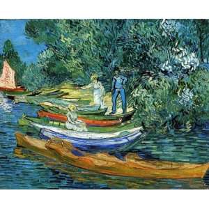 Oil Painting Rowing Boats on the Banks of the Oise 