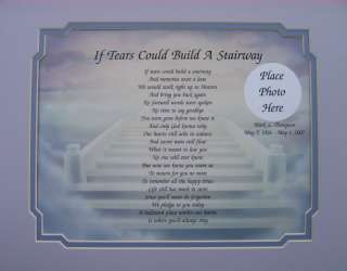 IF TEARS COULD BUILD A STAIRWAY MEMORIAL POEM GIFT  