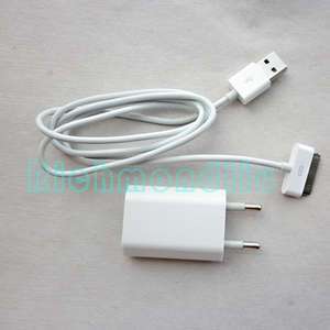OEM EU Wall Charger + USB Cable 4 iPod iPhone 3G 3GS 4G  