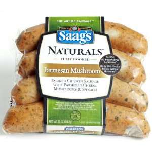 Saags Naturals Chicken Parmesan & Mushroom Sausages 12 Oz. Pkg 