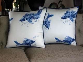 Custom Designer Pillows Ralph Lauren Home Textile Pattern Koi (3 