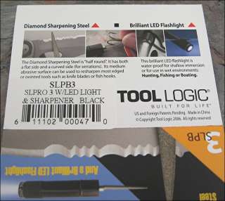 Tool Logic SL Pro Model SLPB3 Diamond Sharpening LED flashlight Knife 