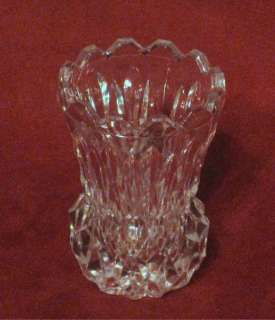 Vintage Crystal Glass Toothpick Holder Princess House Cut Vase 2 1/2 