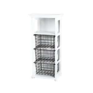   Craft Cubby, White with 3 Black Wire Baskets Arts, Crafts & Sewing
