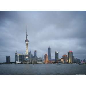 Pudong District and the Oriental Pearl Tower, Shanghai, China, Asia 