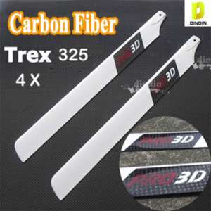 4X CARBON 325mm Rotor Main 3D Blade For ALIGN RC Trex 450 pro  